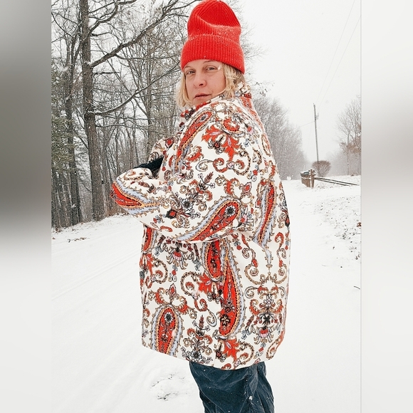 Mara Hoffman Levine puffer coat XL paisley oversized blazer - Picture 5 of 8
